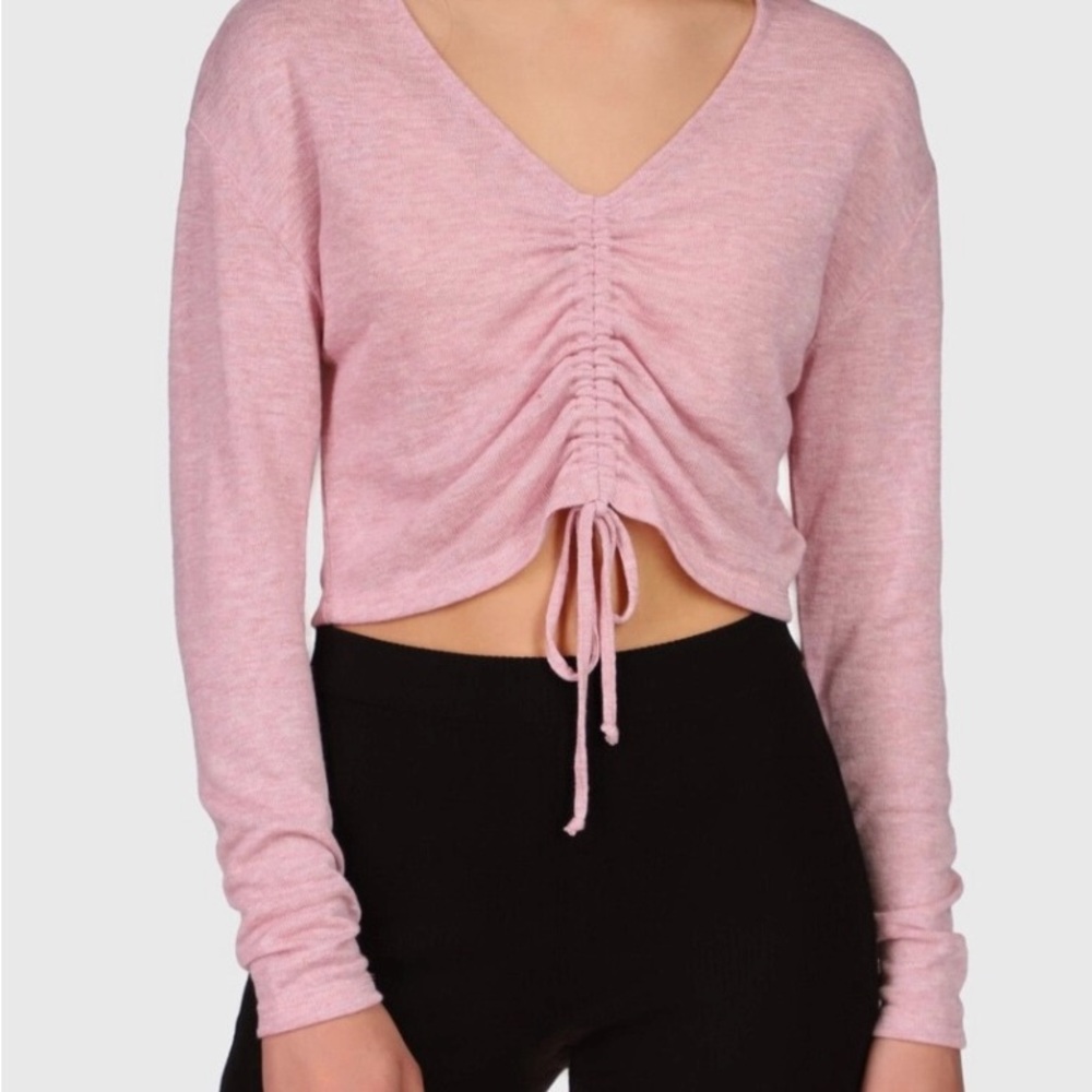 Sanctuary Amora Pink Ruched Knit Top